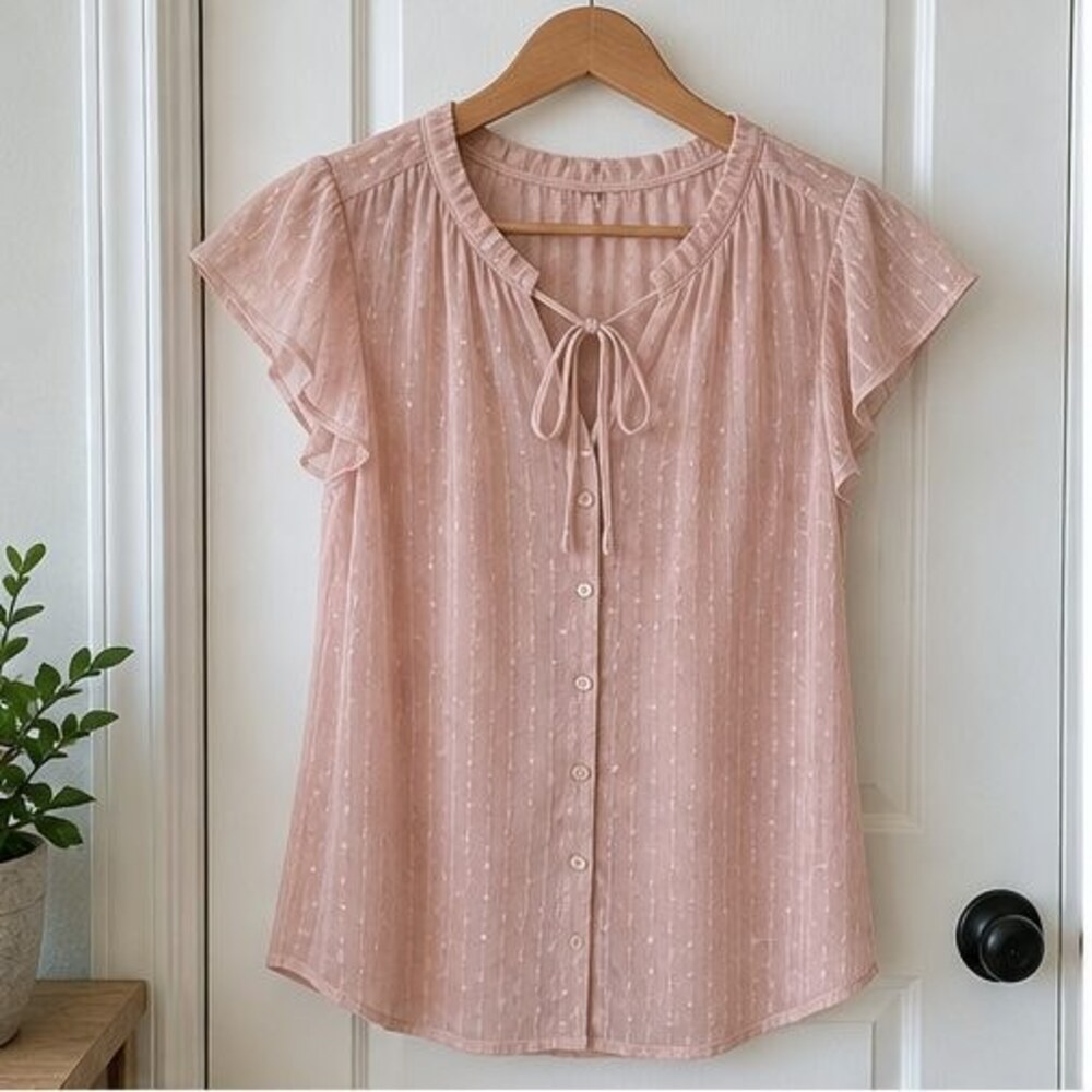 Blush Button Blouse